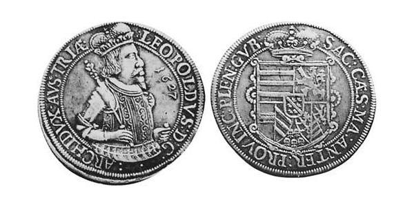 1 Thaler 阿尔萨斯 銀 Leopold V, Archduke of Austria (1586 – 1632)