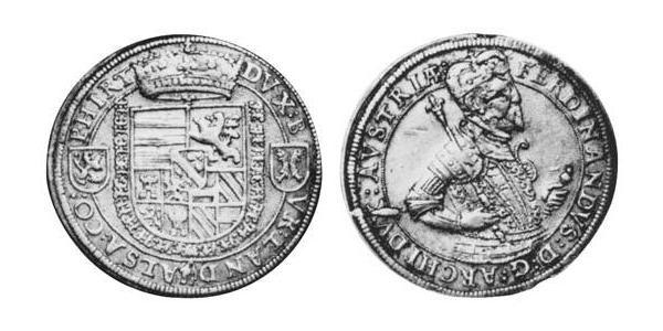 1 Thaler 阿尔萨斯 銀 斐迪南二世 (上奧地利)  (1529 – 1595)