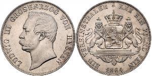 1 Thaler 黑森-达姆施塔特 (1806 - 1918) 銀 路德维希三世 (黑森大公)