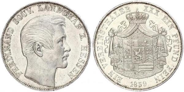 1 Thaler 黑森-达姆施塔特 (1806 - 1918) 銀 斐迪南 (黑森-洪堡)