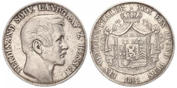 1 Thaler 黑森-达姆施塔特 (1806 - 1918) 銀 斐迪南 (黑森-洪堡)