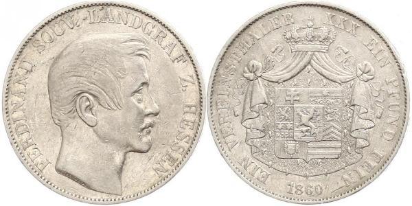 1 Thaler 黑森-达姆施塔特 (1806 - 1918) 銀 斐迪南 (黑森-洪堡)