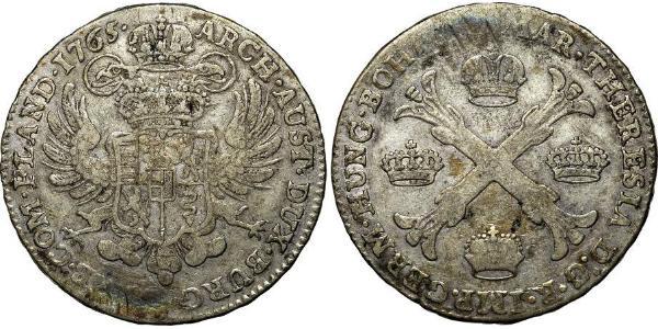1 Thaler / 1 Krone Austrian Netherlands (1713-1795) Argent Maria Theresa of Austria (1717 - 1780)