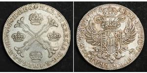 1 Thaler / 1 Krone Paesi Bassi austriaci (1713-1795) Argento Maria Theresa of Austria (1717 - 1780)