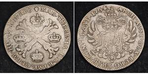 1 Thaler / 1 Krone Paesi Bassi austriaci (1713-1795) Argento Maria Theresa of Austria (1717 - 1780)