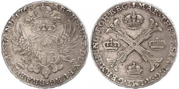 1 Thaler / 1 Krone Paesi Bassi austriaci (1713-1795) Argento Maria Theresa of Austria (1717 - 1780)