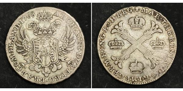 1 Thaler / 1 Krone Paesi Bassi austriaci (1713-1795) Argento Maria Theresa of Austria (1717 - 1780)