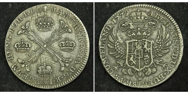 1 Thaler / 1 Krone Paesi Bassi austriaci (1713-1795) Argento Maria Theresa of Austria (1717 - 1780)