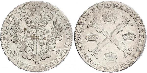 1 Thaler / 1 Krone Paesi Bassi austriaci (1713-1795) Argento Maria Theresa of Austria (1717 - 1780)