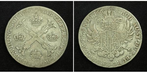 1 Thaler / 1 Krone Países Bajos Austríacos (1713-1795) Plata Maria Theresa of Austria (1717 - 1780)