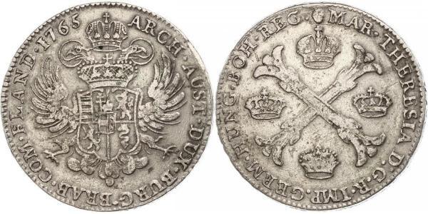 1 Thaler / 1 Krone Países Bajos Austríacos (1713-1795) Plata Maria Theresa of Austria (1717 - 1780)