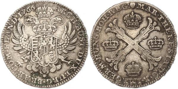 1 Thaler / 1 Krone Países Bajos Austríacos (1713-1795) Plata Maria Theresa of Austria (1717 - 1780)