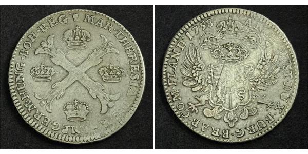 1 Thaler / 1 Krone Austrian Netherlands (1713-1795) Silver Maria Theresa of Austria (1717 - 1780)