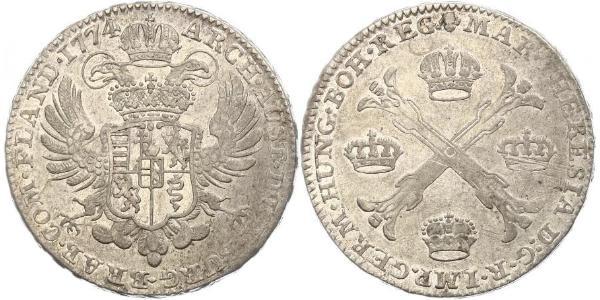 1 Thaler / 1 Krone Austrian Netherlands (1713-1795) Silver Maria Theresa of Austria (1717 - 1780)