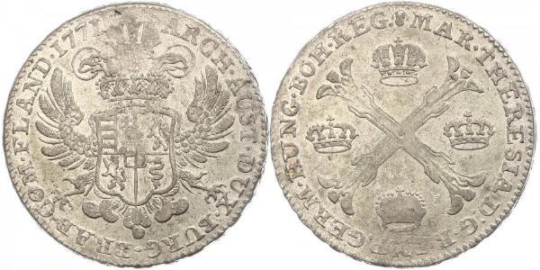 1 Thaler / 1 Krone Austrian Netherlands (1713-1795) Silver Maria Theresa of Austria (1717 - 1780)