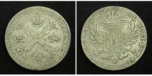 1 Thaler / 1 Krone Austrian Netherlands (1713-1795) 銀 玛丽亚·特蕾西亚 (1717 - 1780)