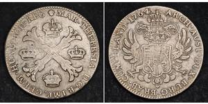 1 Thaler / 1 Krone Austrian Netherlands (1713-1795) 銀 玛丽亚·特蕾西亚 (1717 - 1780)