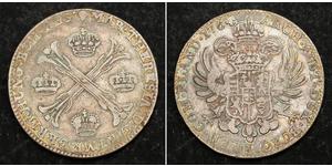 1 Thaler / 1 Krone Austrian Netherlands (1713-1795) 銀 玛丽亚·特蕾西亚 (1717 - 1780)