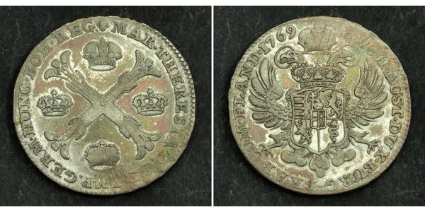 1 Thaler / 1 Krone Austrian Netherlands (1713-1795) 銀 玛丽亚·特蕾西亚 (1717 - 1780)