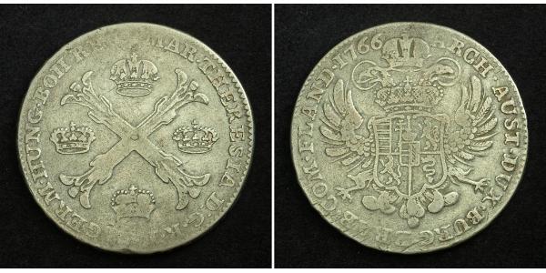 1 Thaler / 1 Krone Austrian Netherlands (1713-1795) 銀 玛丽亚·特蕾西亚 (1717 - 1780)