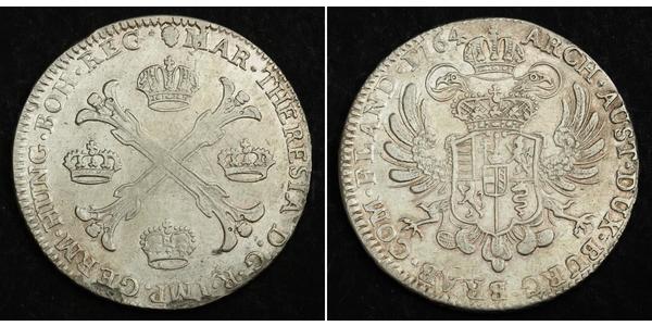 1 Thaler / 1 Krone Austrian Netherlands (1713-1795) 銀 玛丽亚·特蕾西亚 (1717 - 1780)