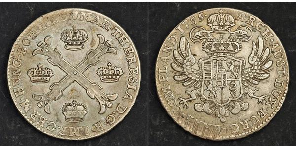1 Thaler / 1 Krone Austrian Netherlands (1713-1795) 銀 玛丽亚·特蕾西亚 (1717 - 1780)