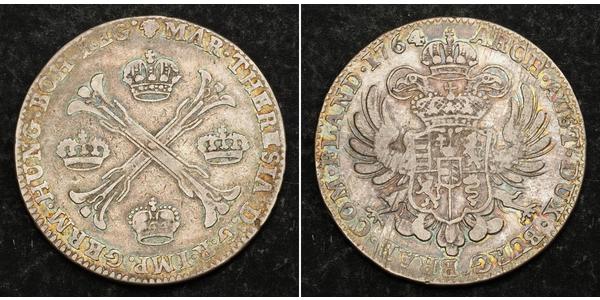 1 Thaler / 1 Krone Austrian Netherlands (1713-1795) 銀 玛丽亚·特蕾西亚 (1717 - 1780)