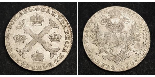 1 Thaler / 1 Krone Austrian Netherlands (1713-1795) 銀 玛丽亚·特蕾西亚 (1717 - 1780)