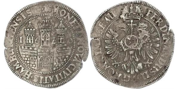 1 Thaler / 32 Shilling Hambourg Argent Ferdinand II du Saint-Empire(1578 -1637)