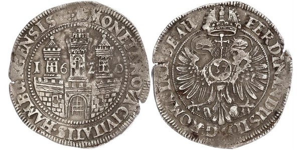 1 Thaler / 32 Shilling Hambourg Argent Ferdinand II du Saint-Empire(1578 -1637)