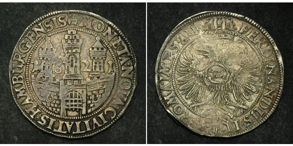 1 Thaler / 32 Shilling Amburgo Argento Ferdinando II d