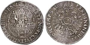 1 Thaler / 32 Shilling Hamburgo Plata Fernando II de Habsburgo(1578 -1637)