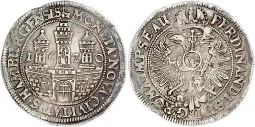 1 Thaler / 32 Shilling Hamburgo Plata Fernando II de Habsburgo(1578 -1637)