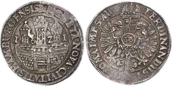 1 Thaler / 32 Shilling Hamburg Silver Ferdinand II, Holy Roman Emperor  (1578 -1637)