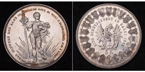 1 Thaler / 5 Franc Svizzera Argento 