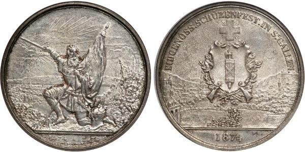 1 Thaler / 5 Franc Suiza Plata 