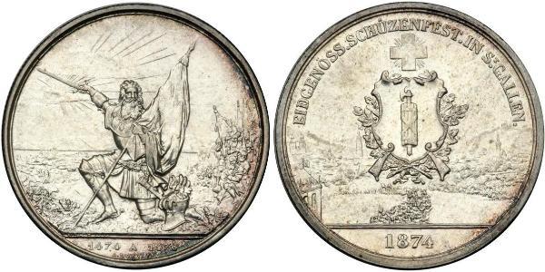 1 Thaler / 5 Franc Suiza Plata 