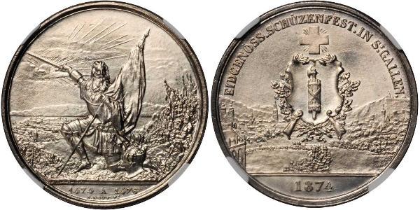 1 Thaler / 5 Franc Schweiz Silber 