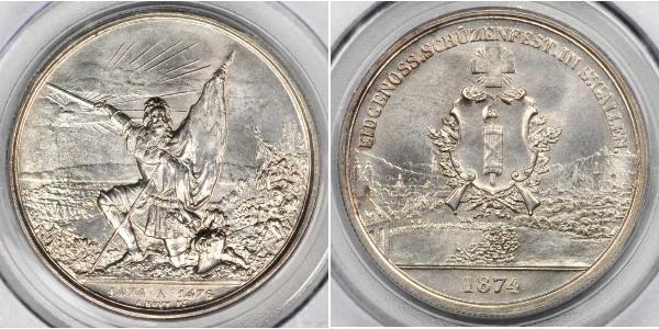 1 Thaler / 5 Franc Schweiz Silber 