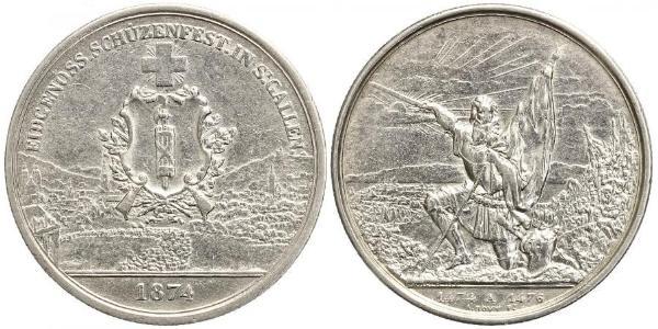 1 Thaler / 5 Franc Schweiz Silber 