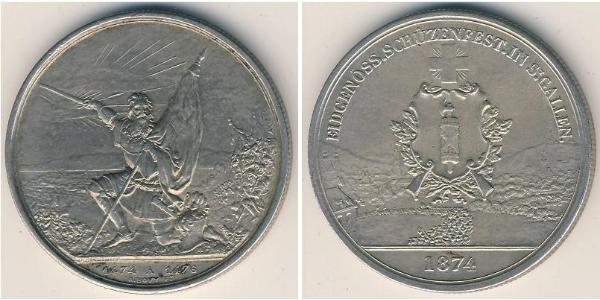 1 Thaler / 5 Franc 瑞士 銀 