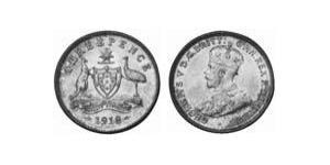 1 Threepence Ôstralie (1788 - 1939) Argent George V (1865-1936)