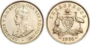 1 Threepence Ôstralie (1788 - 1939) Argent George V (1865-1936)