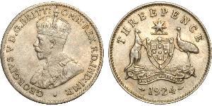 1 Threepence Ôstralie (1788 - 1939) Argent George V (1865-1936)