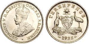 1 Threepence Australia (1788 - 1939) Argento Giorgio V (1865-1936)