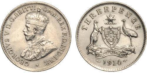 1 Threepence Australia (1788 - 1939) Argento Giorgio V (1865-1936)