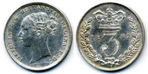 1 Threepence Regno Unito di Gran Bretagna e Irlanda (1801-1922) Argento Vittoria (1819 - 1901)