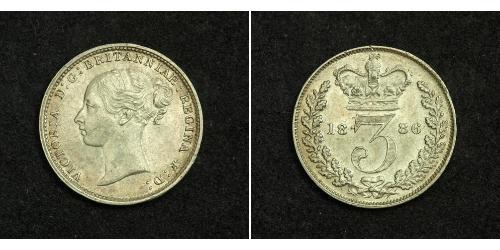 1 Threepence Regno Unito di Gran Bretagna e Irlanda (1801-1922) Argento Vittoria (1819 - 1901)