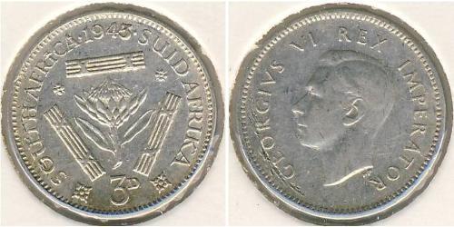 1 Threepence Sudafrica Argento Giorgio VI (1895-1952)