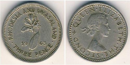 1 Threepence Rhodésie (1965 - 1979) Cuivre/Nickel Elizabeth II (1926-2022)